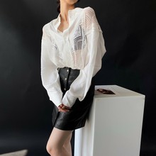 深圳南油高端小众设计师女装原单一手货源新款韩版蕾丝衬衫微商