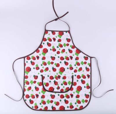 伊块布全棉儿童围裙卡通图案均码围裙双层防水防污无袖小口袋肚兜|ms