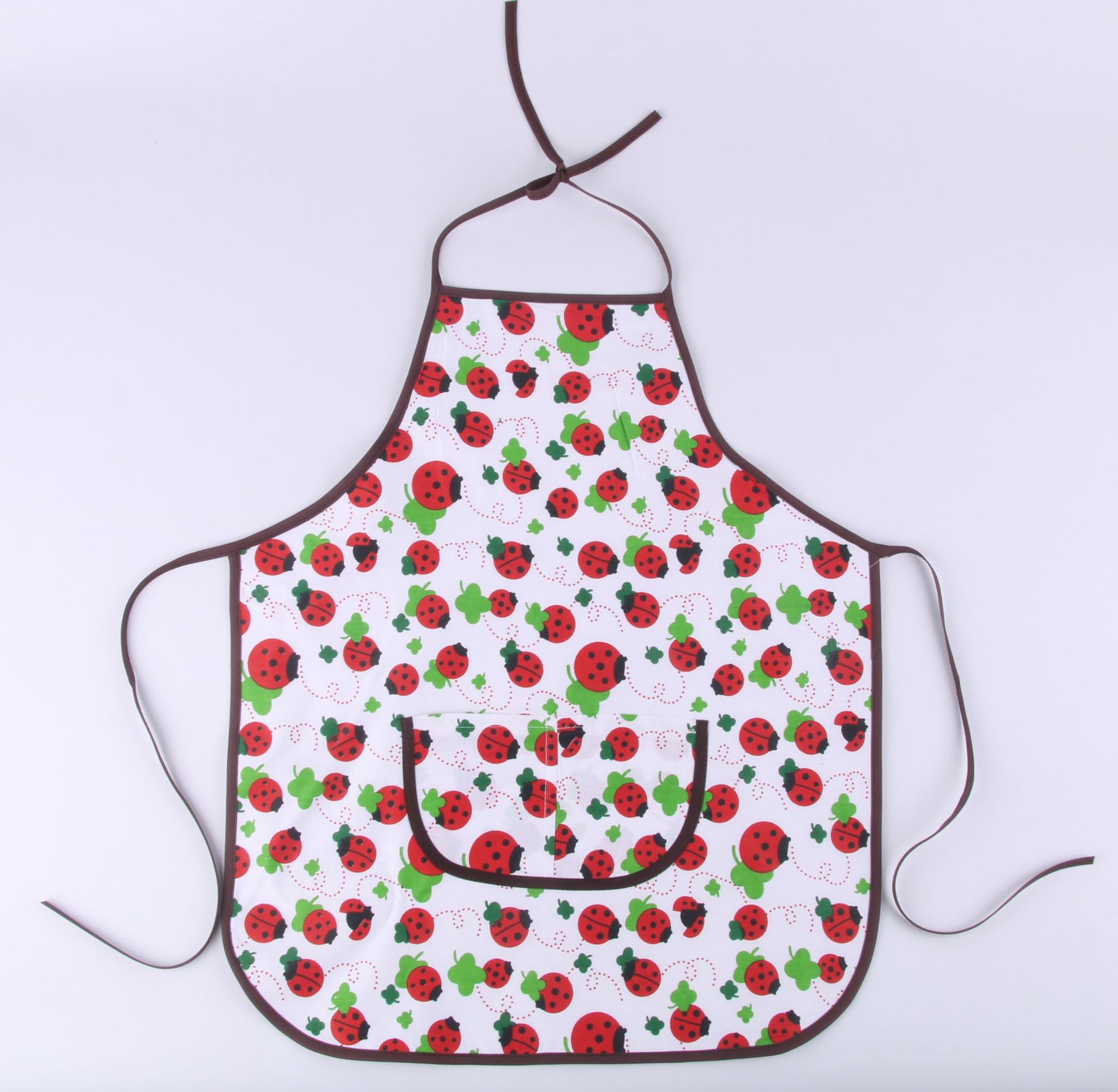 伊块布全棉儿童围裙卡通图案均码围裙双层防水防污无袖小口袋肚兜|ms