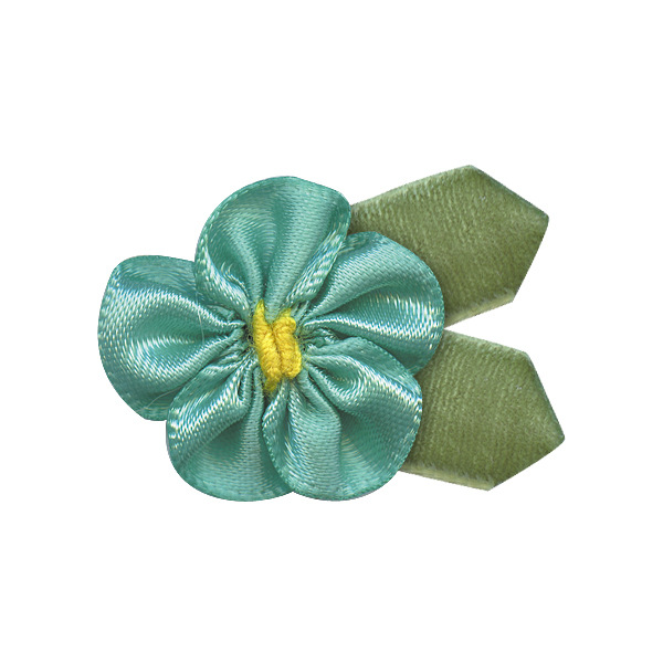 En stock poliéster cinta pequeña flor 3,2 cm amplia Ropa Accesorios DIY material de producción con hojas Cinta pequeña flor