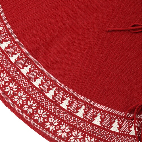 Amazon cross-border knitted woolen tree bottom apron shawl Christmas decoration supplies retro snowflake tree skirt 48 inches