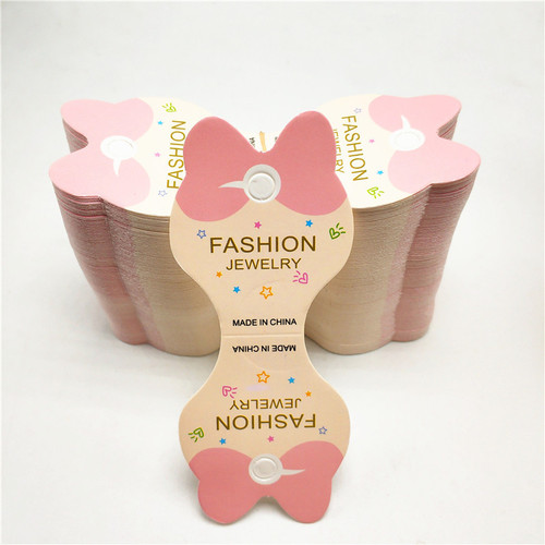 200 sheets in a bundle, jewelry store packaging cardboard, children's hair band tags, rubber bands, paper cards, wholesale cartoon tag labels