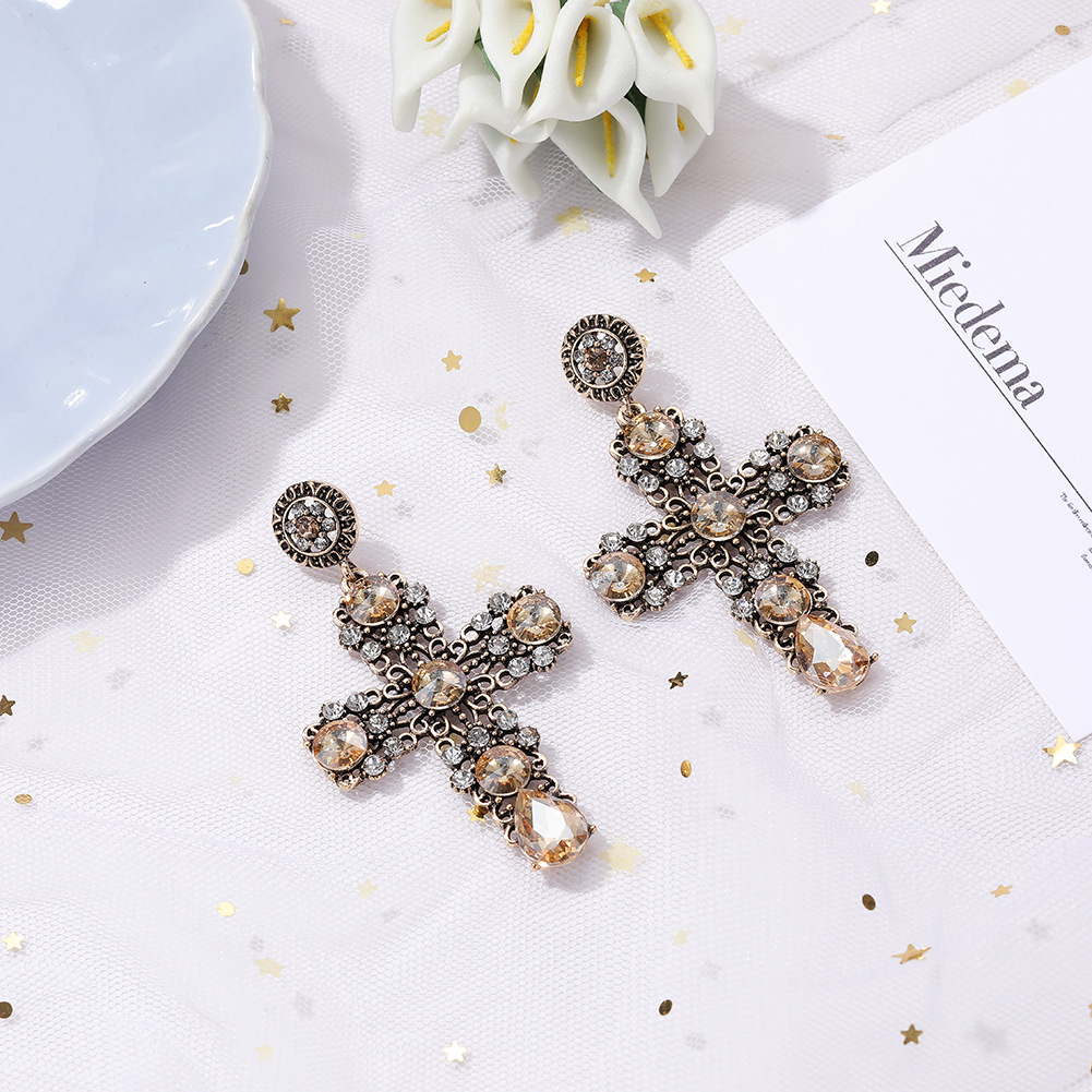 Cross Diamond Earrings Cheap Wholesales Yiwu Fashion Suppliers China display picture 15