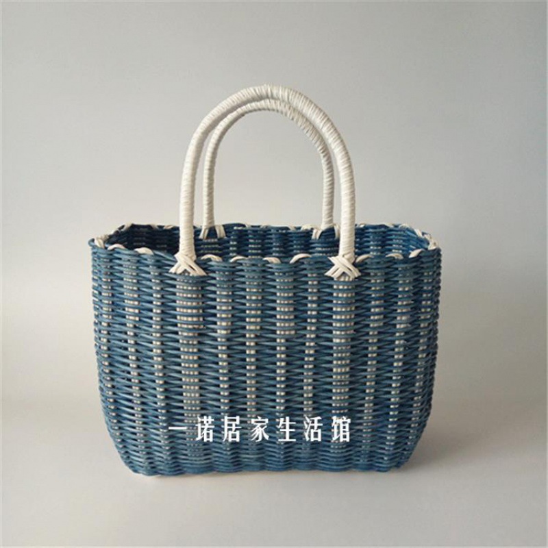 wholesale Countryside gift Small basket Push weave Fall Camp Spring portable Rattan Baskets Sub-text