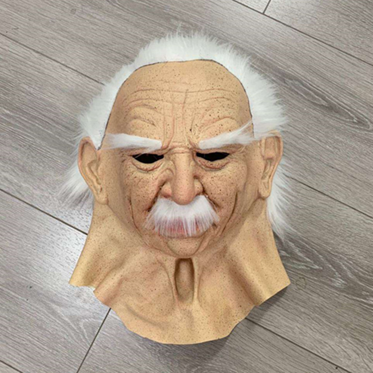 Halloween popular vieja abuela abuelo cara máscara de látex vieja peluca vestir accesorios 2020 Nuevo
