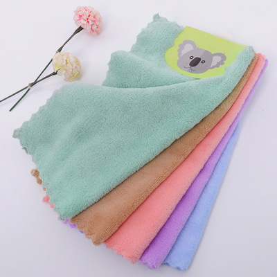 多色快速吸水柔软30*30切边方巾亲肤高密珊瑚绒不掉毛厂家直供|ms