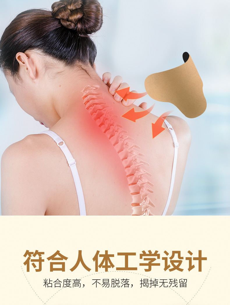 Moxa Warming Patch Ai Cao Tie Herbal Moxibustion Sticker for Neck Knee and Lower Back 2 Patches per Bag in use