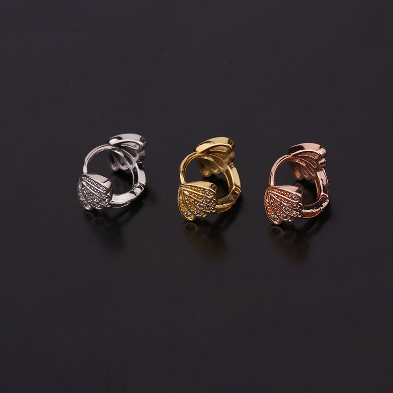 New  Creative Snake-shaped Round Ear Bone Buckle Micro-inlaid Zircon Earrings display picture 5