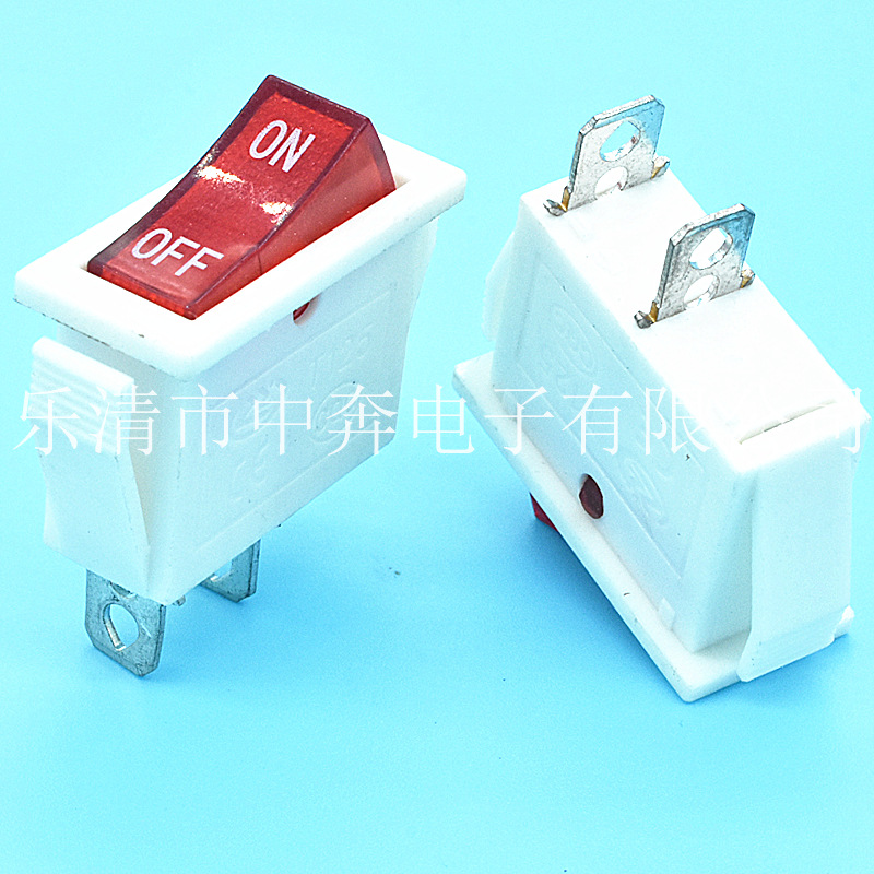 KCD3 印ON OFF 净水器电源开关 红色2脚翘板开关 白色2脚船型开关