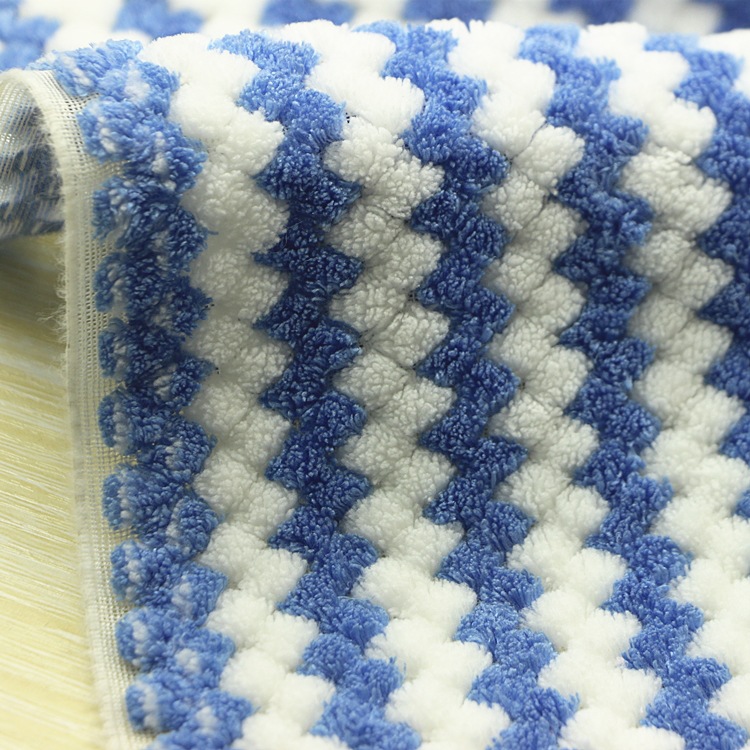 涤锦珊瑚绒法兰绒浴袍毛毯面料经编波浪纹双色单双面尼龙珊瑚绒布