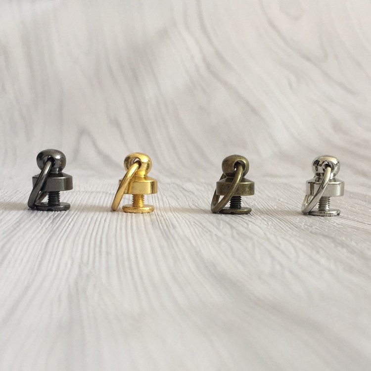 纯铜带环和尚头奶嘴钉箱包配件手工奶嘴扣皮具装饰钱包五金财布扣