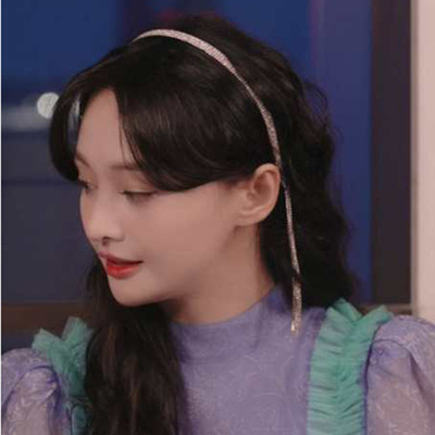 Zheng Shuang live broadcast Same item Rhinestone Hair hoop the republic of korea Simplicity Hairdressing Head hoop fairy Sen family Headdress tassels Card issuance