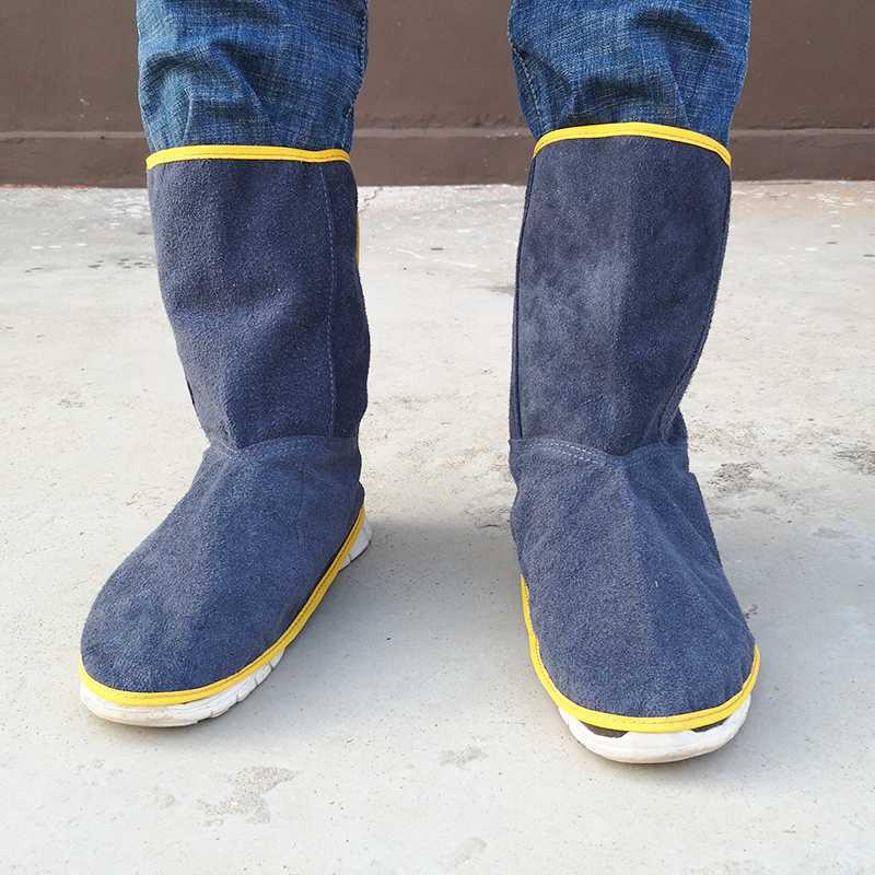 电焊劳保盖护脚防脚电焊护腿脚盖皮纯飞溅厂家防护套防烫焊工