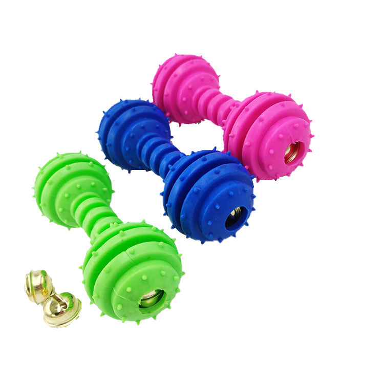 Pet Toy teether bar Barbell TPR perro de goma suave perro de juguete entrenamiento perro lanzando suministros para Mascotas Fábrica al por mayor