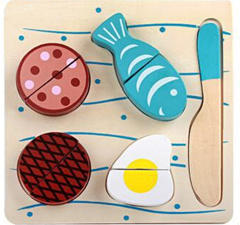 Casa de juego madera los niños juguetes fruta plana rompecabezas corte educación temprana cocina material didáctico Ventas Directas la fábrica