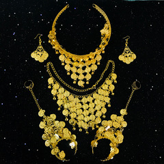 New Indian dance clothing accessories stage performance jewelry belly dance necklace earrings nose chain eyebrow pendant headdress