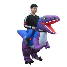 廠家直銷充氣恐龍騎行迅猛龍充氣服裝彩色充氣恐龍衣服表演道具服