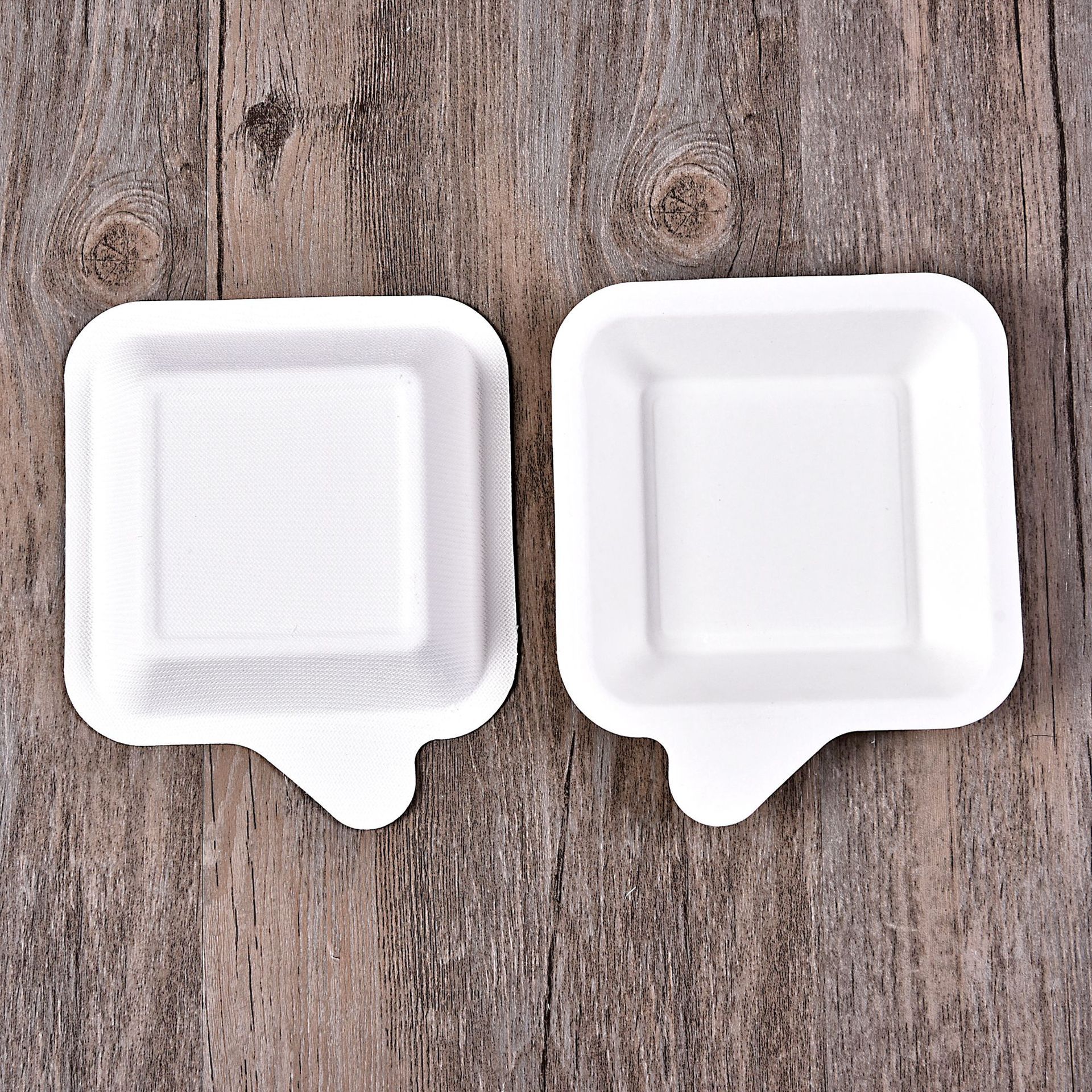 Supply 21-guest cake plate pure paper pulp plate food grade white square disposable paper plate single price