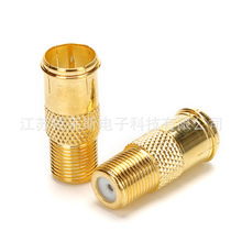 有线电视接头 F头英制细丝快速直插机顶盒插头快速镀金直插转接头