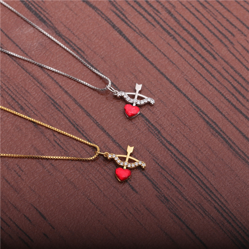Housewarming, Anniversary, Business, Wedding, Travel, Birthday, Festival Occasion Micro-inlaid Zircon Heart-through Necklace