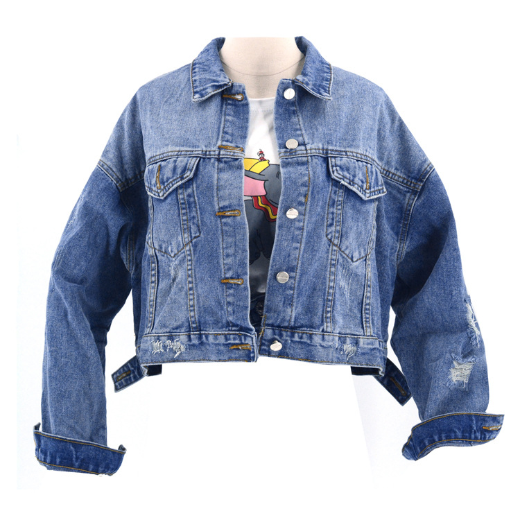 summer ripped short denim jacket  NSSY9117