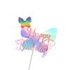 Cross -border butterfly cake decorative gradient color non -woven cake 插 Dessert dessert birthday happy baking plug -in