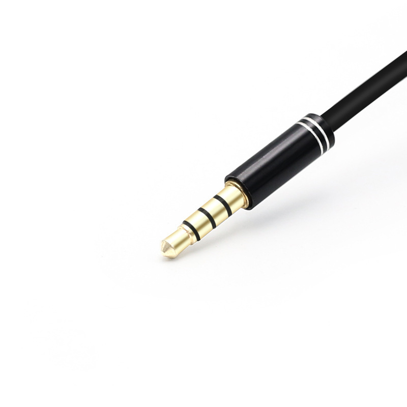 3,5mm audio split cable de conversión de micrófono de metal un minuto dos con micrófono transmisión en vivo teléfono móvil karaoke auriculares cable adaptador de micrófono