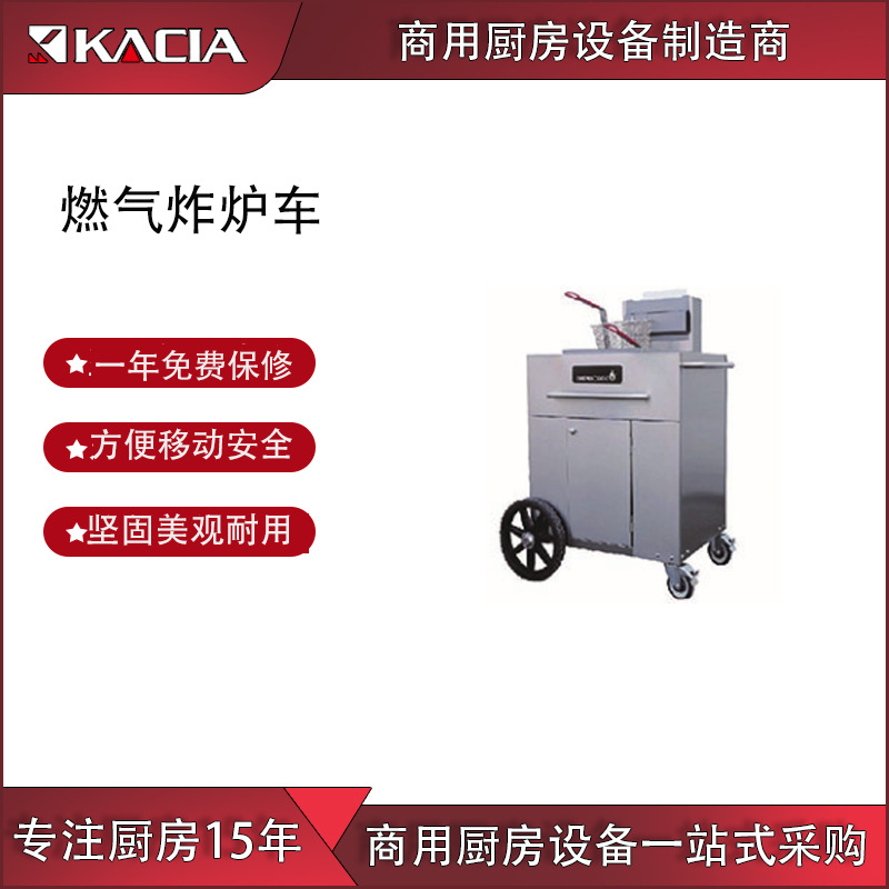 厂家直销商用不锈钢单双缸薯条炸鸡汉堡快餐店设备系列燃气炸炉车|ms