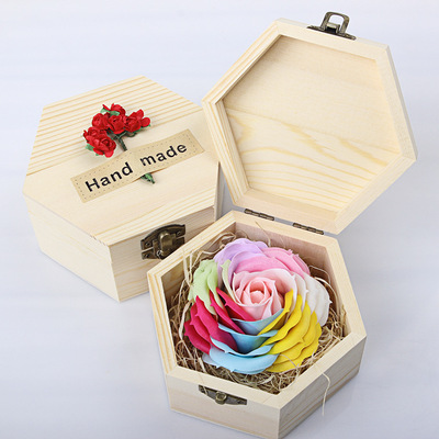 romantic Soap rose Gift box Wooden box Soap A birthday present Valentine's Day Girlfriend girl student Wife Bouquet of flowers