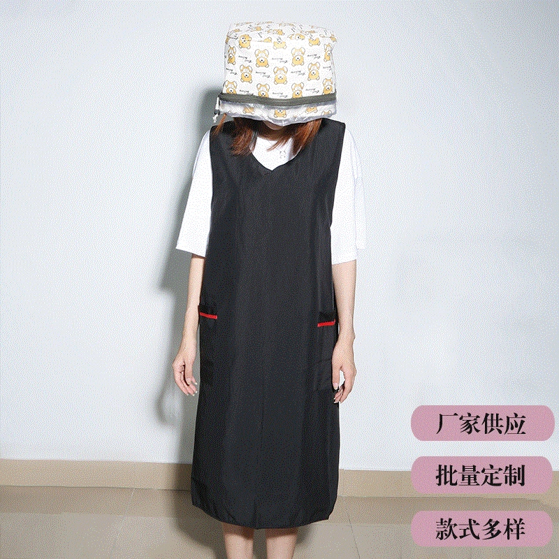 Парикмахерская Водонепроницаемая Антистатическая рабочая одежда черный Передний карман Парикмахерская шарф производитель парикмахерской рабочей одежды в наличии