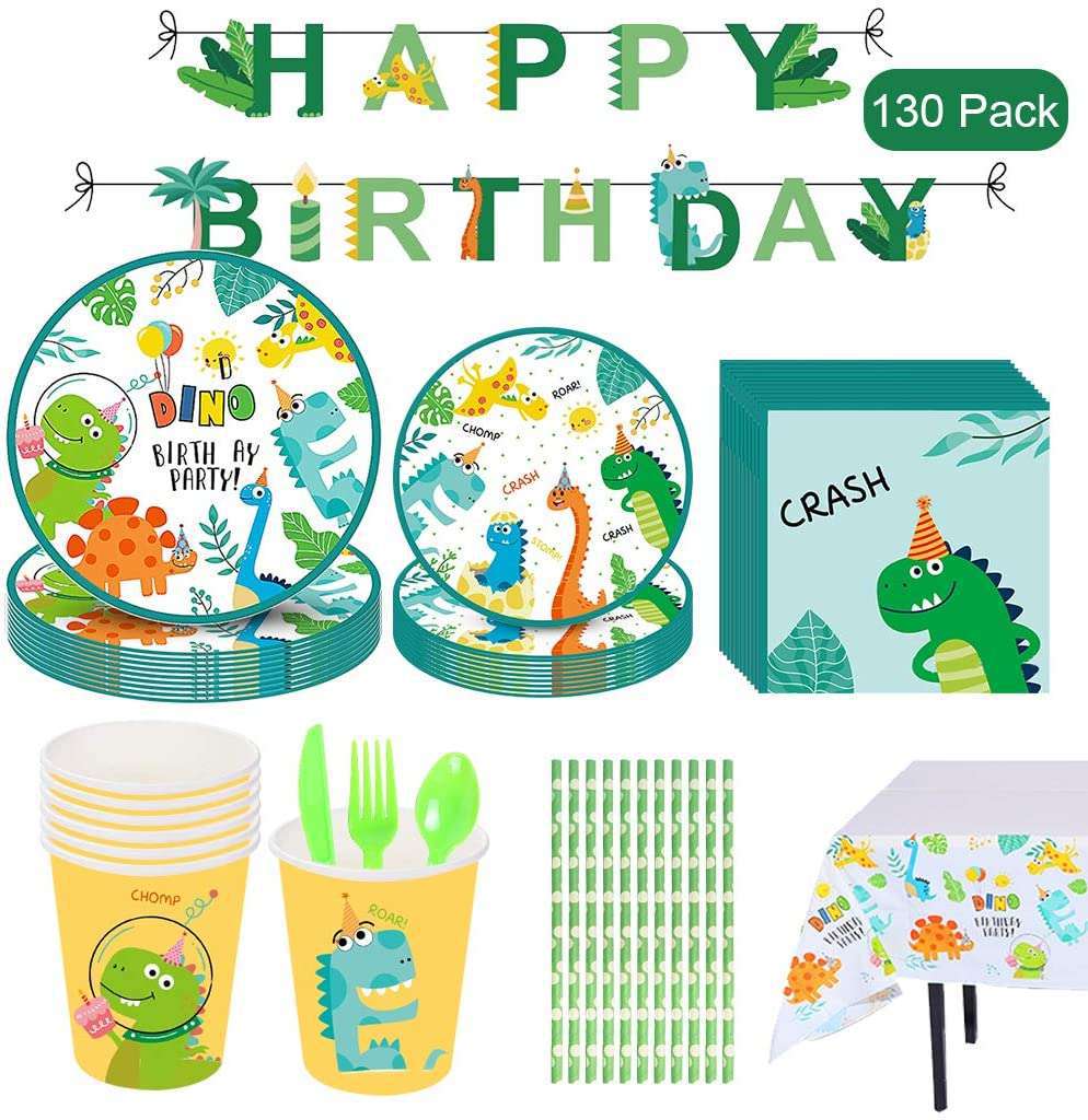 100g Weight Birthday Dinosaur Paper Party Tableware