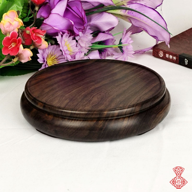 Black Rosewood solid wood vase base Block wood carving stone base SHORTS Decoration Arts and Crafts Wooden pallet
