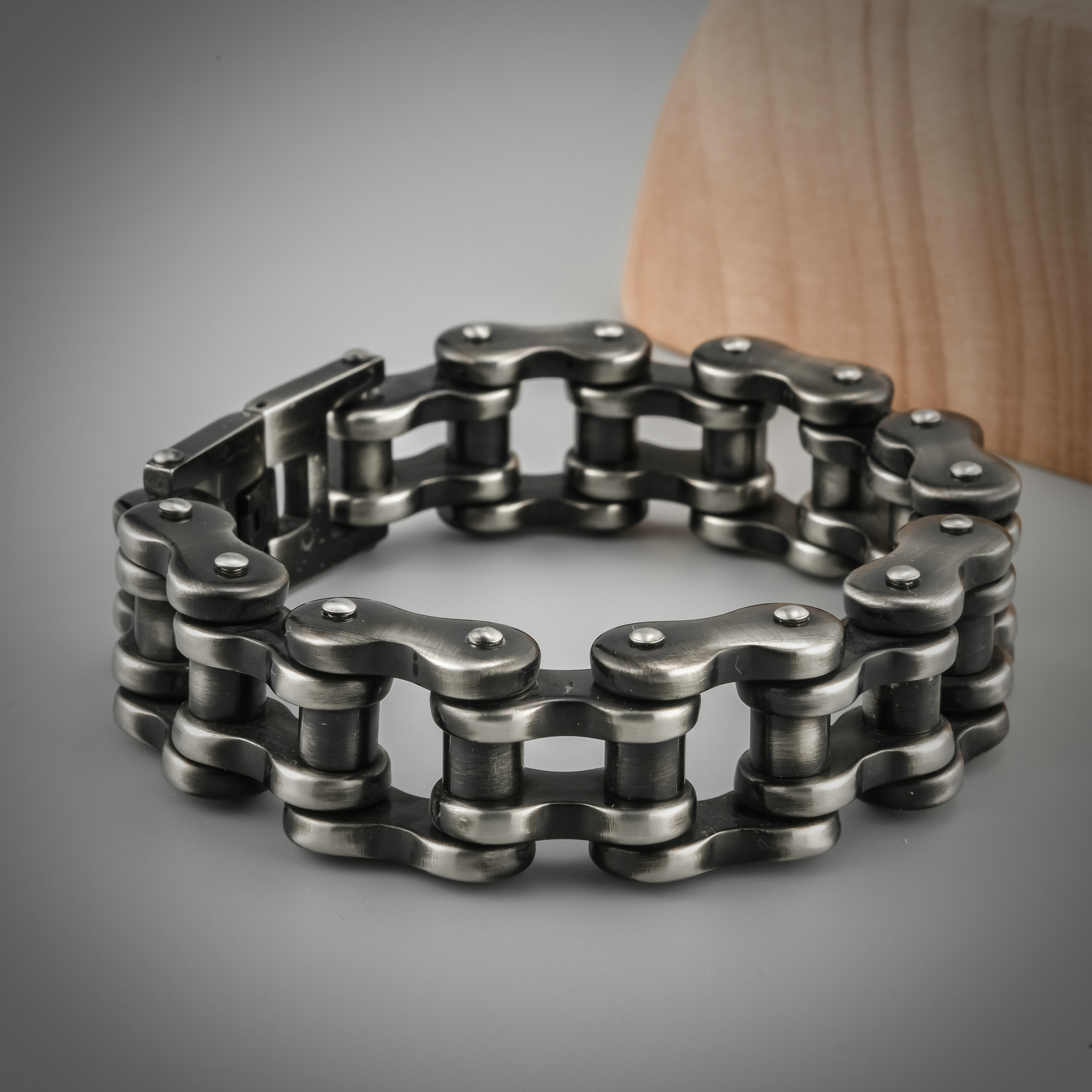 Business Occasion Hip-hop Retro Solid Color Titanium Steel Patchwork Men's Bracelets