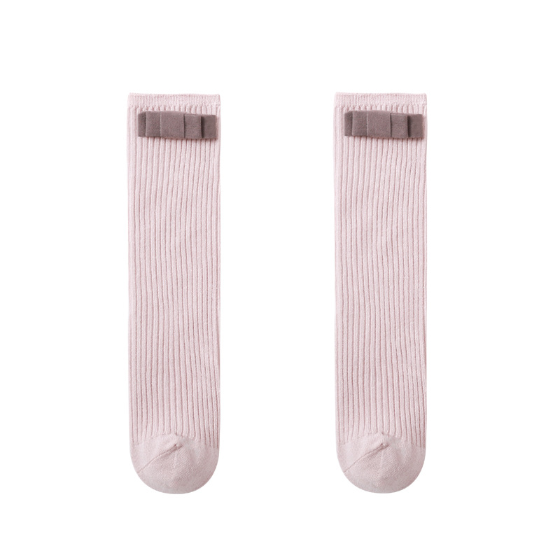 Calcetines de los nuevos niños de 20 años primavera y otoño estilo coreano bowknot niñas medias sin tacón calcetines de bebé de algodón peinado moda