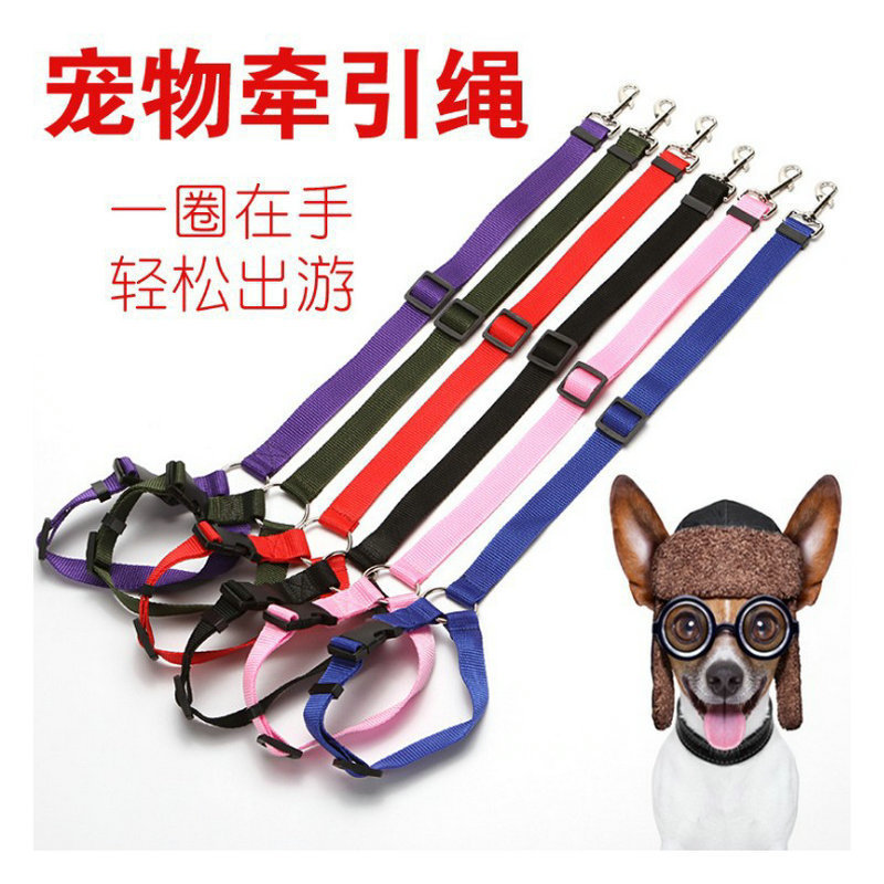 Cinturón de seguridad del perro mascota cuerda de tracción del coche cinturón de seguridad del coche dos en uno fuera cuerda de perro suministro de fábrica