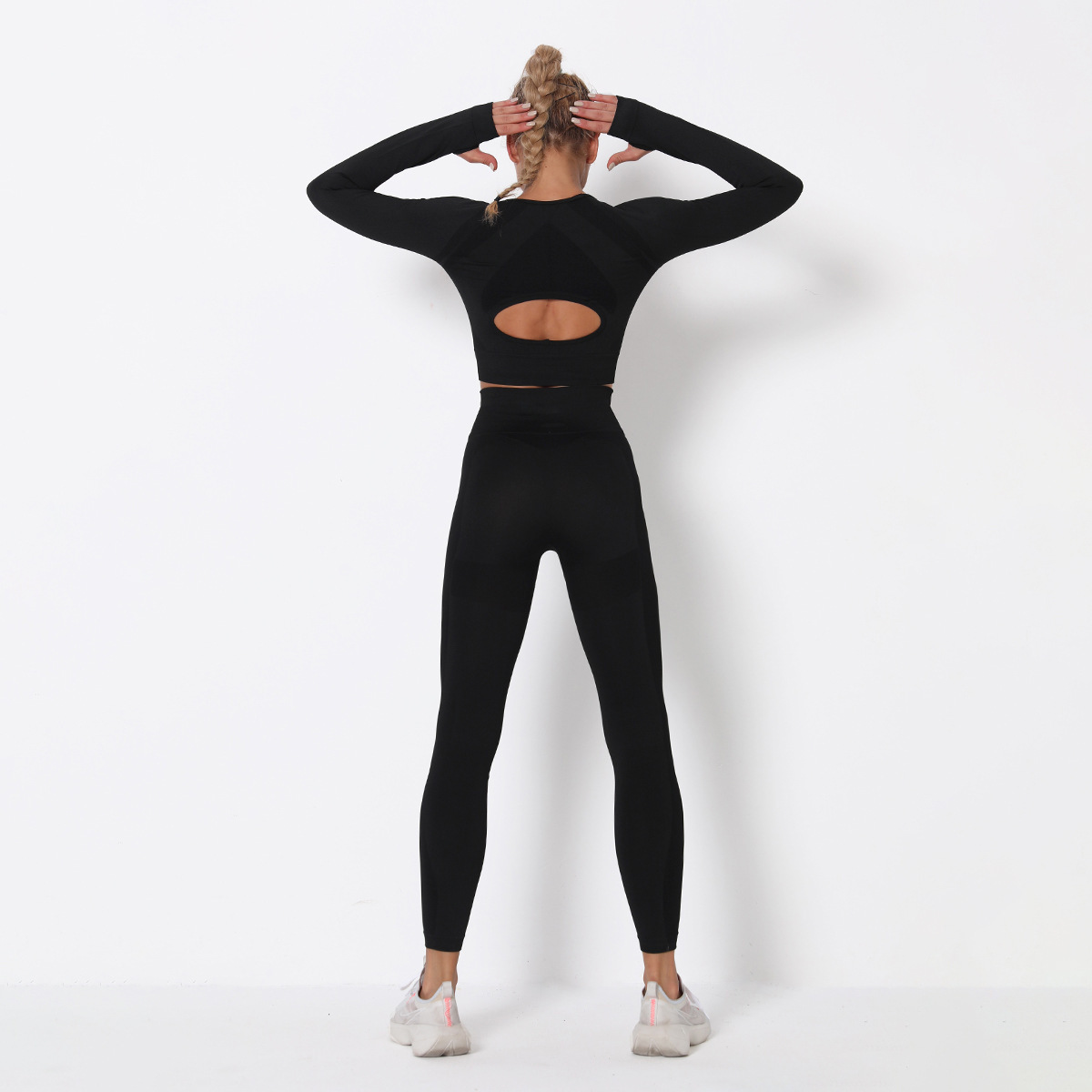 Seamless Hollow Hip-Lifting High Waist Tight Fitness Suit NSNS10726