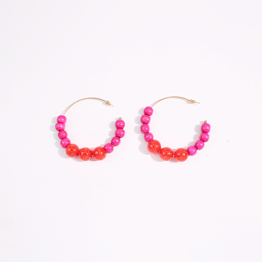 New Bohemian C-shaped Earrings Jewelry Fashion Vacation Color Resin Earrings display picture 8