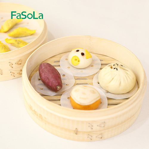 FaSoLa home cooking steamer paper pad double-sided non-stick oil disposable household round steamer paper steamed bun pad paper