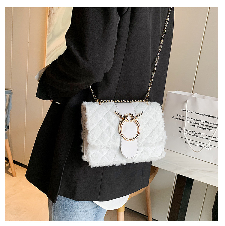 Fashion Handbags Velvet Chain Small Square Bag display picture 15