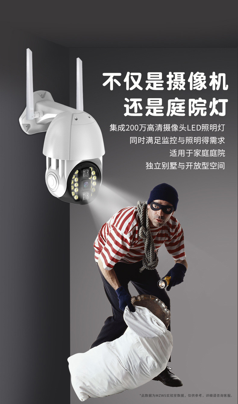20灯球机室外防水监控器远程无线wifi网络全景高清夜视全彩