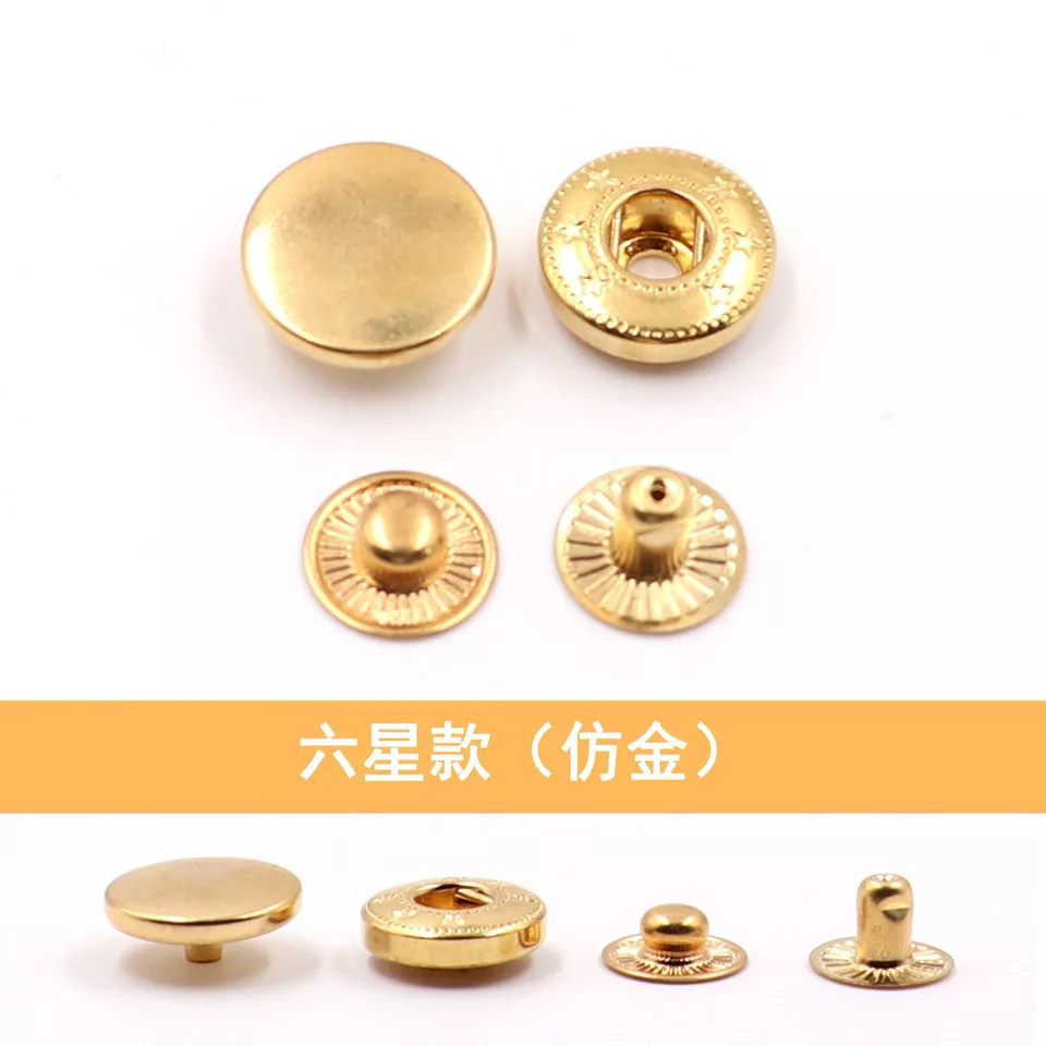 Botón a presión 831 debajo de tres piezas de cobre botón de metal redondo pequeño Xiangfeng ropa hebilla oculta accesorios botones redondos hembra