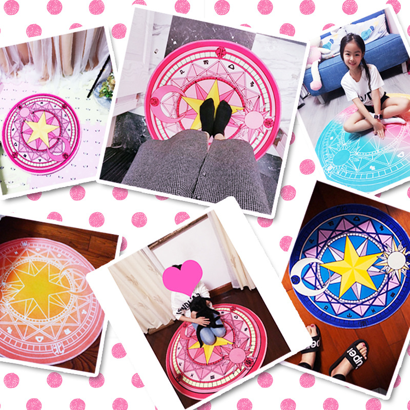 Variety Sakura Magic Carpet Array Bedroom Round Pink Princess Girl Sakura Cartoon Net Red Photo Mat