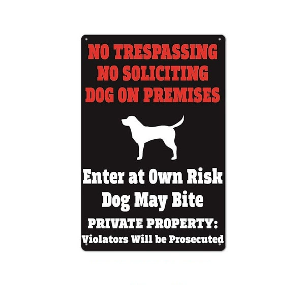 Ретро Баннер No Trespassing, глухая металлическая стена без рамы, 20×30 см в винтажном стиле