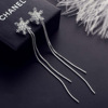 South Korean fashionable goods, silver needle, long retro metal earrings from pearl, silver 925 sample