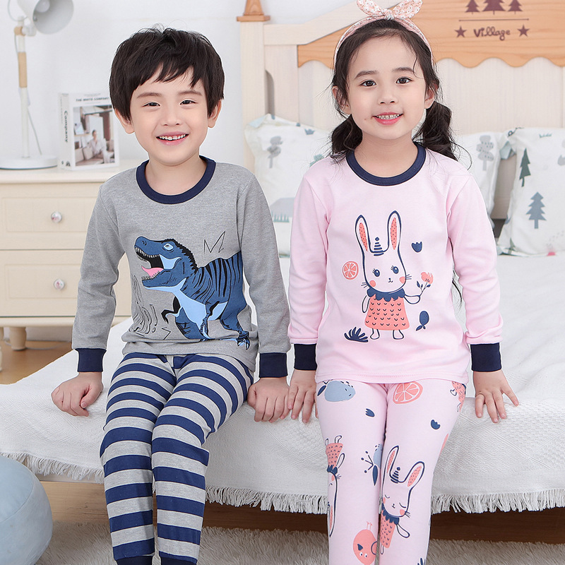 Children's Underwear Set Cotton Boys' and Girls' Autumn Clothes and Pants Children's Crewneck Baby's Autumn Base Home Clothes