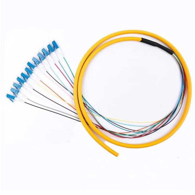 通信设备厂家直销束状尾纤12芯LC/UPC电信级单模配线光缆1.5M可定