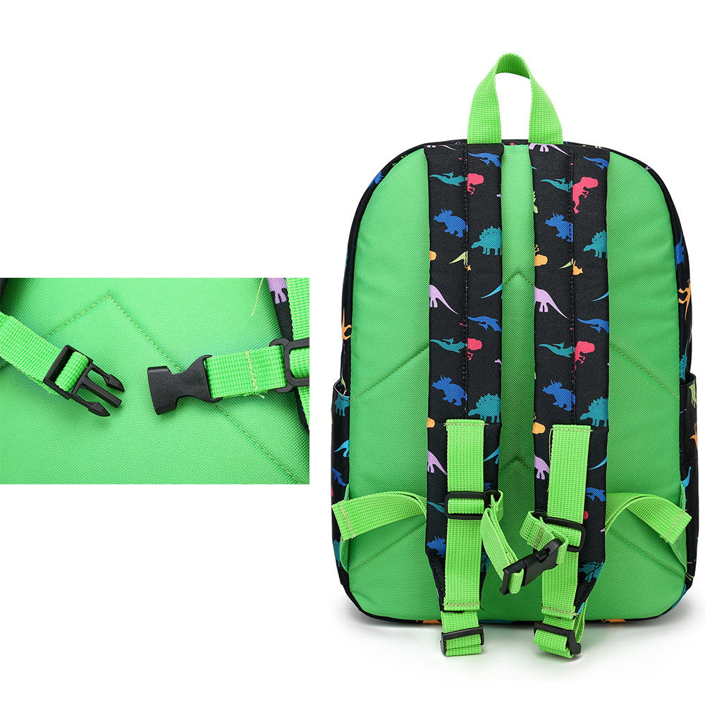Color matching small dinosaur size three-piece children's schoolbag