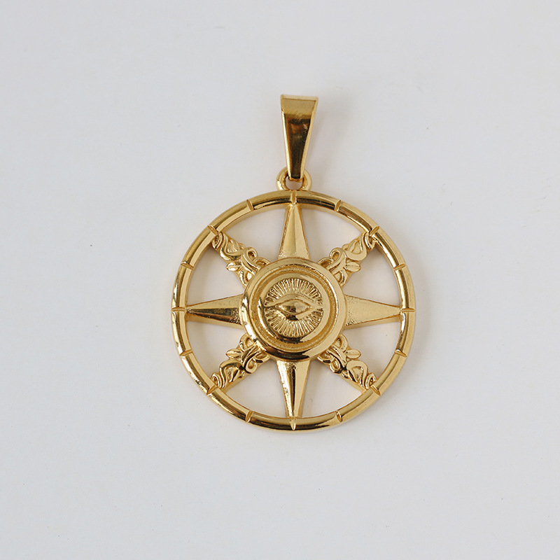 Stereo Eight Pointed Star Angel Libra Titanium Gold-plated Pendant Wholesale Nihaojewelry