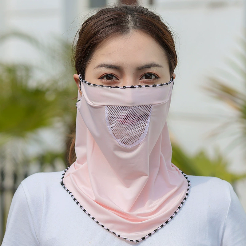 Triangular summer medical mask, thin scarf, veil, sun protection, with neck protection