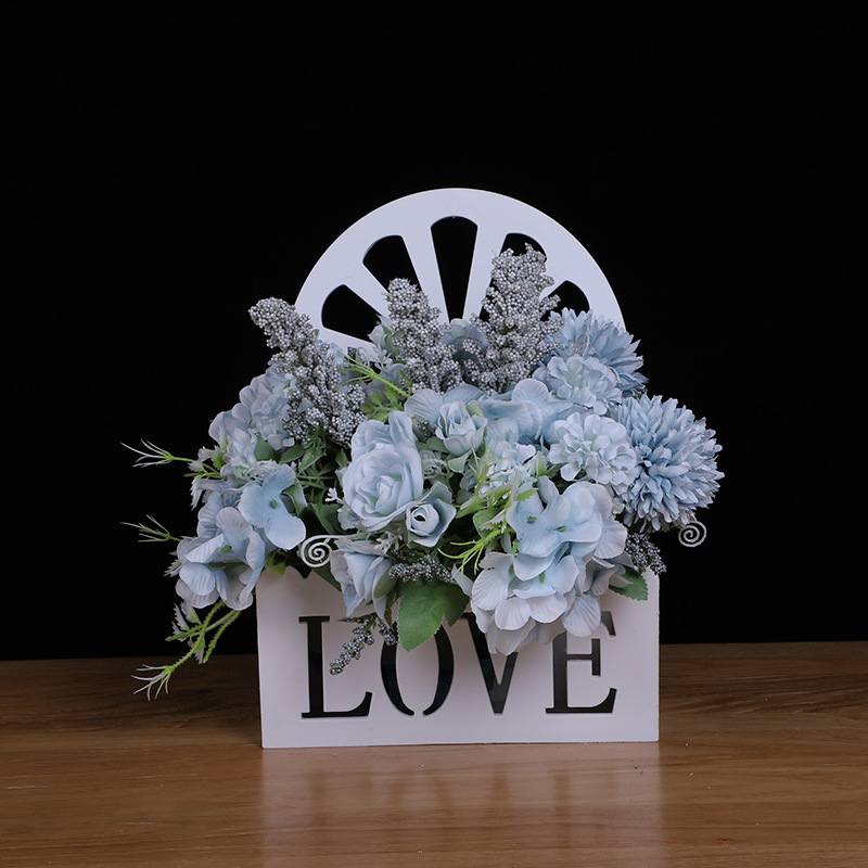 创意客厅摆设卧室内仿真绿植物塑料假花盆栽挂墙壁挂式装饰干花束详情图2